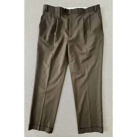 Ralph Lauren Dress Pants Trousers 100% Wool Pleated Mens Sz 38/40 Classic Career - Picture 1 of 15